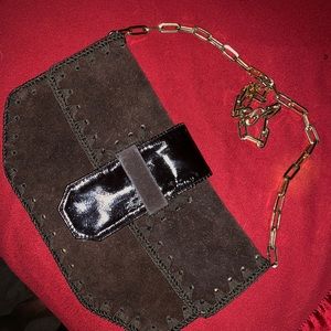 Brown suede purse